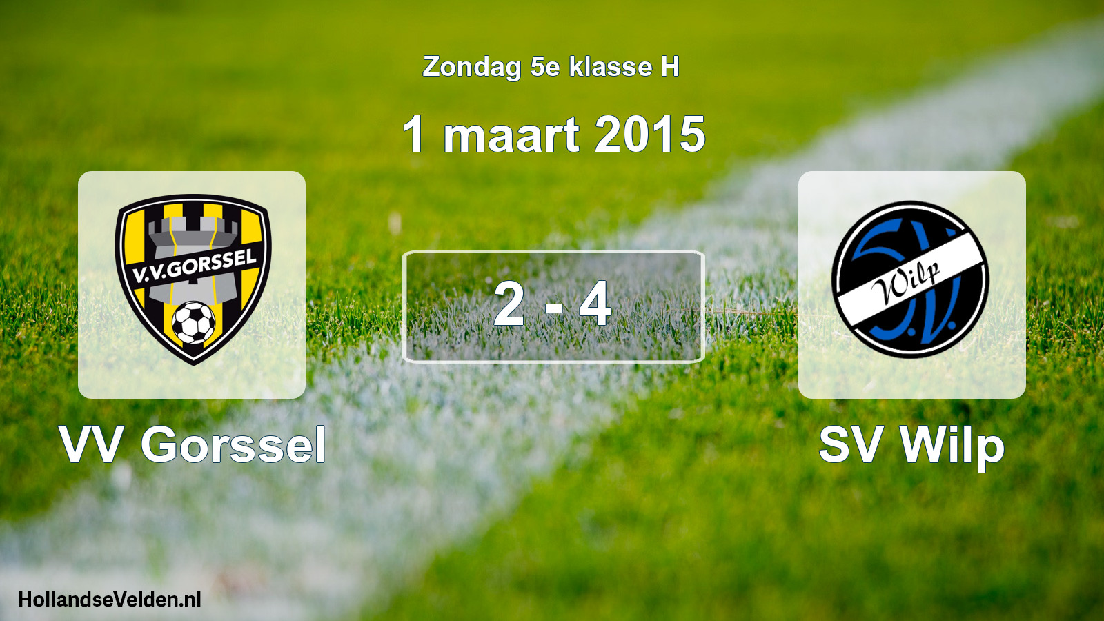 Total number of matches played: VV Gorssel - SV Wilp 2 - 4 (1 March 2015)