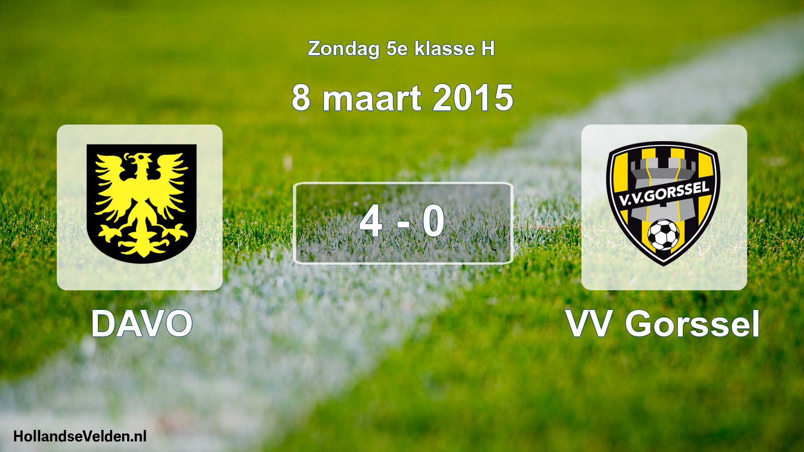 Total number of matches played: DAVO - VV Gorssel 4 - 0 (8 March 2015)