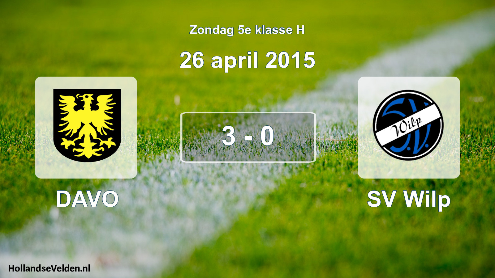 Total number of matches played: DAVO - SV Wilp 3 - 0 (26 April 2015)