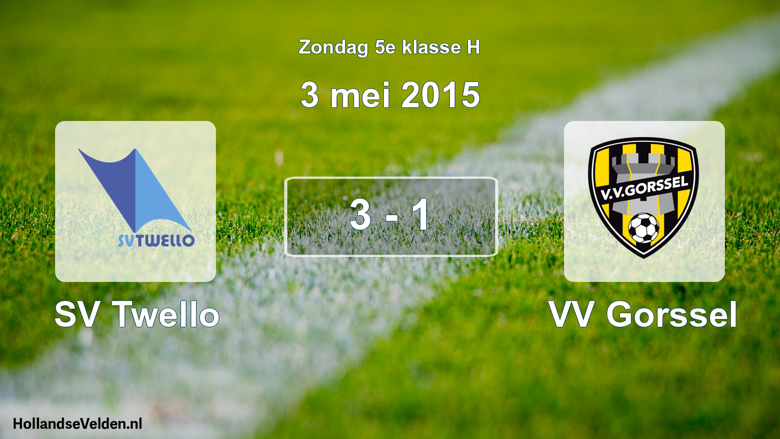 Total number of matches played: SV Twello - VV Gorssel 3 - 1 (3 May 2015)