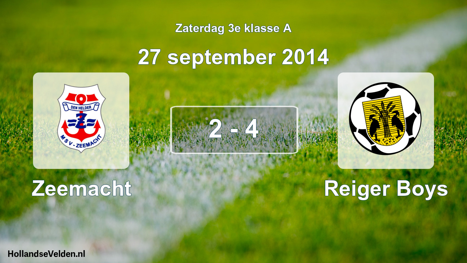 Total number of matches played: Zeemacht - Reiger Boys 2 - 4 (27 September 2014)
