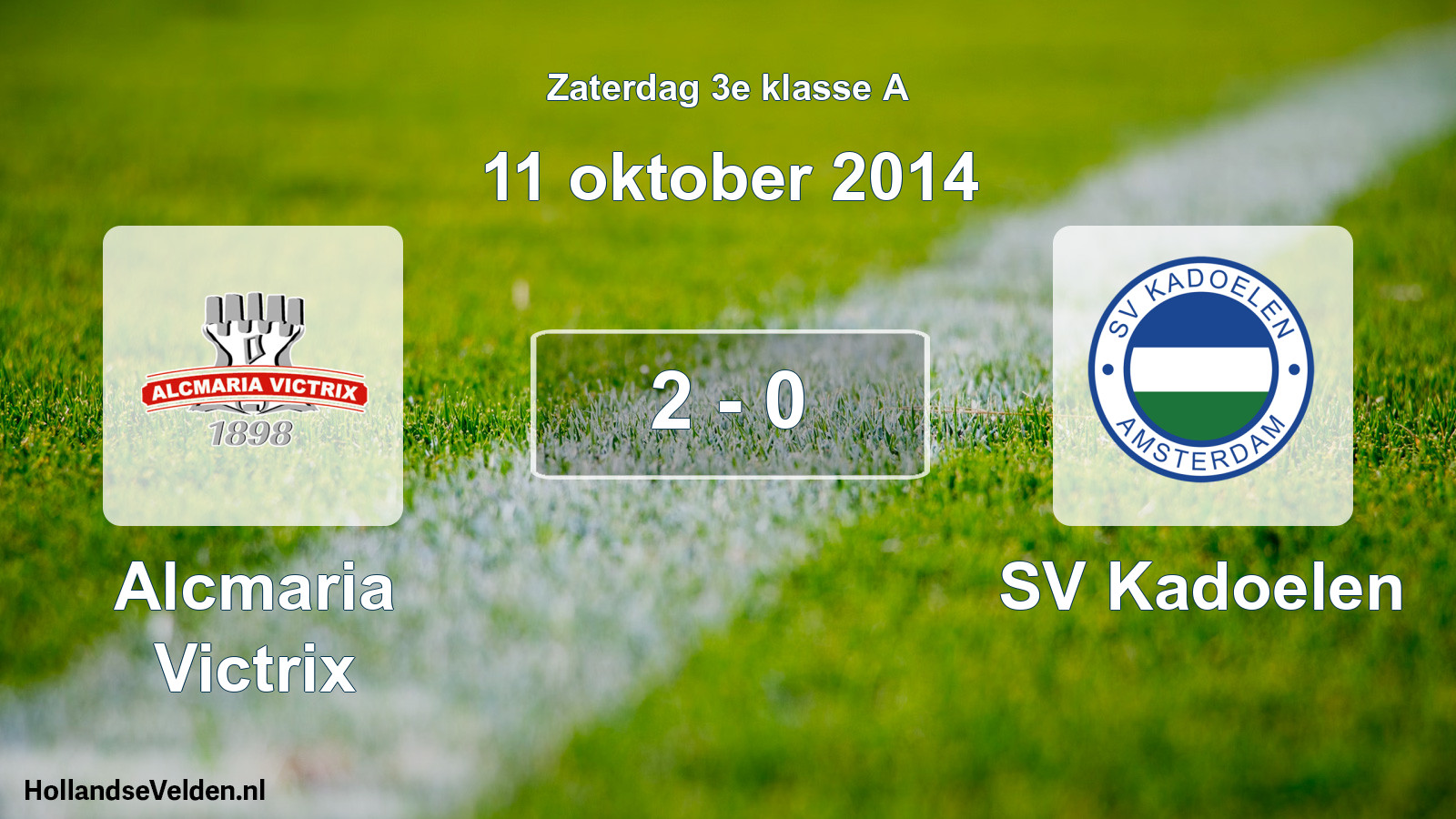 Total number of matches played: Alcmaria Victrix - SV Kadoelen 2 - 0 (11 October 2014)