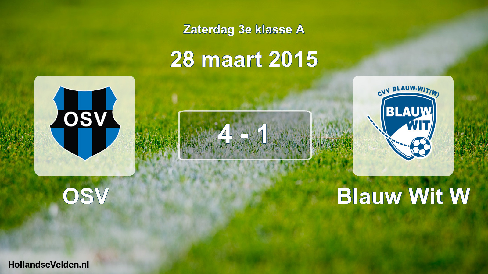 Total number of matches played: OSV - Blauw Wit W 4 - 1 (28 March 2015)
