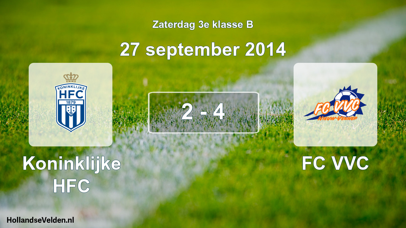 Total number of matches played: Koninklijke HFC - FC VVC 2 - 4 (27 September 2014)