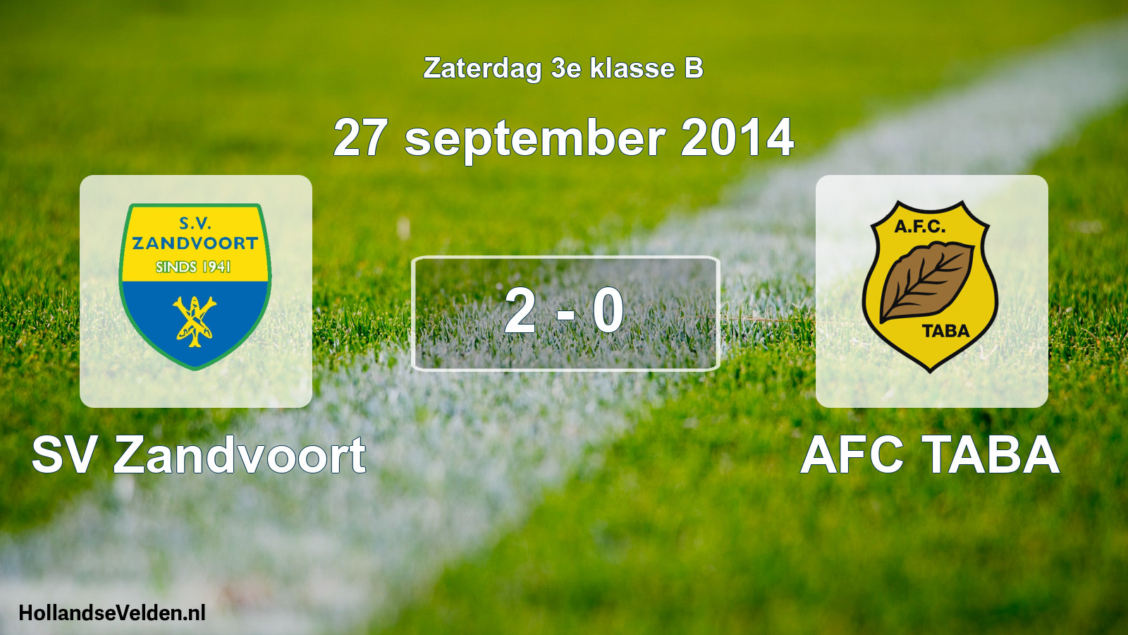 Total number of matches played: SV Zandvoort - AFC TABA 2 - 0 (27 September 2014)