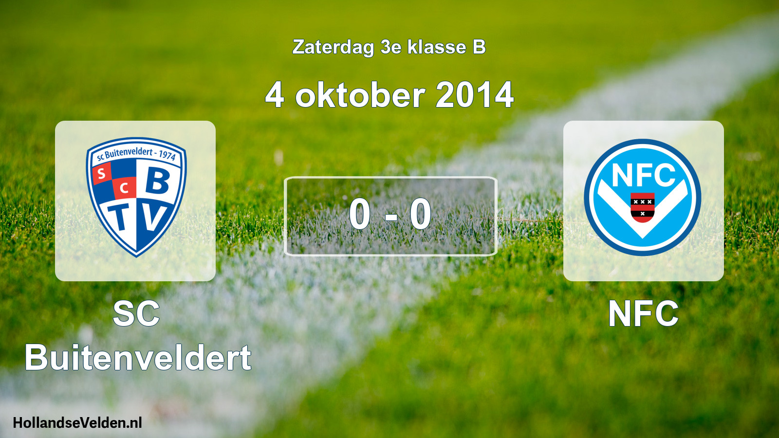 Total number of matches played: SC Buitenveldert - NFC 0 - 0 (4 October 2014)