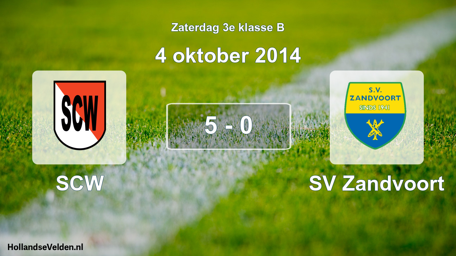 Total number of matches played: SCW - SV Zandvoort 5 - 0 (4 October 2014)