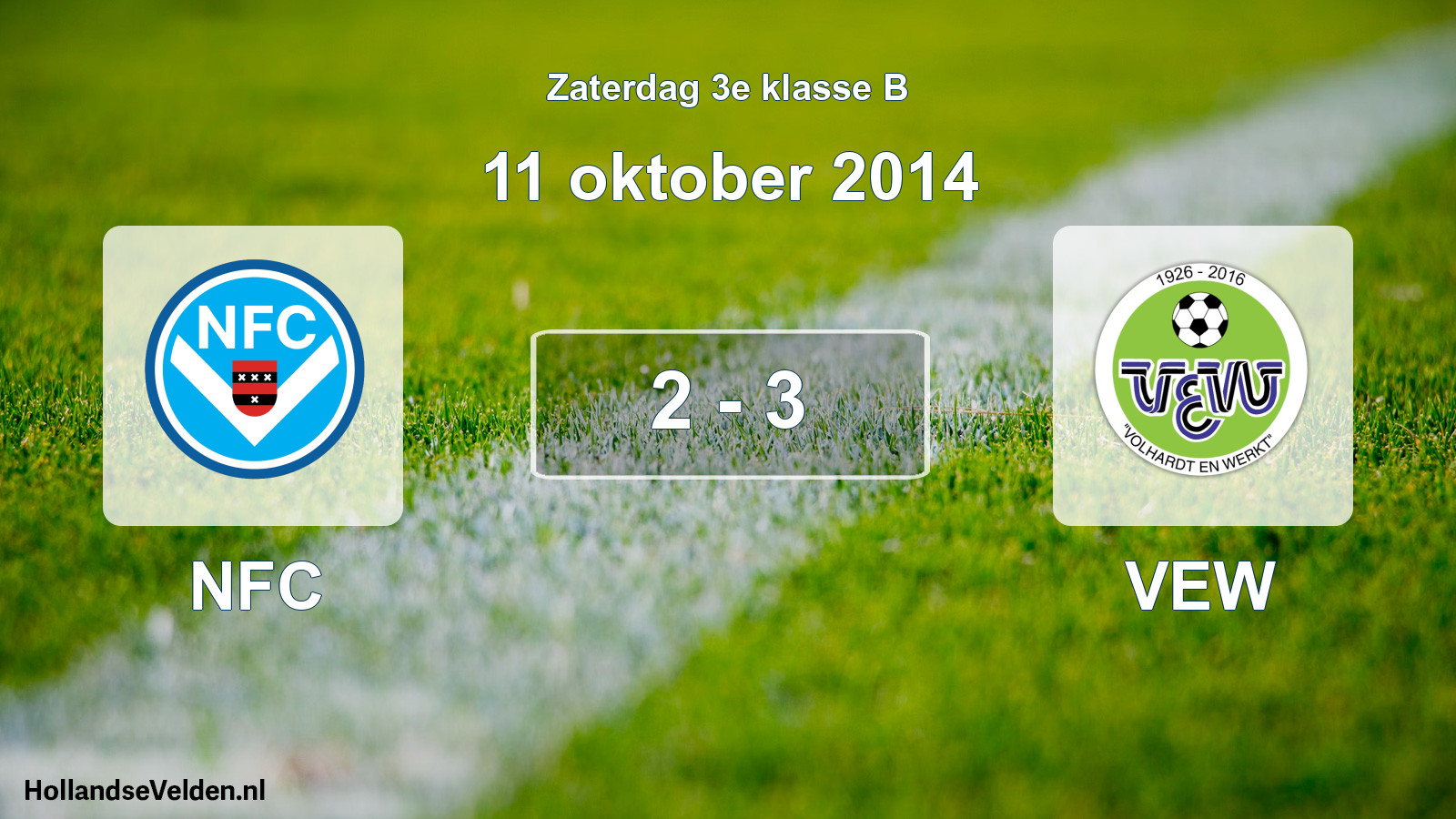 Total number of matches played: NFC - VEW 2 - 3 (11 October 2014)