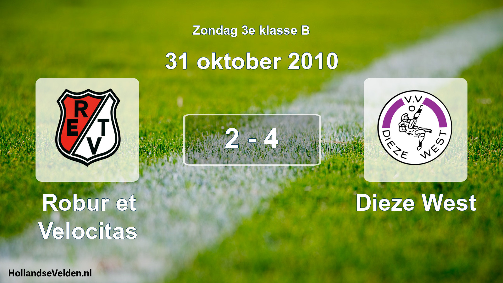 Total number of matches played: Robur et Velocitas - Dieze West 2 - 4 (31 October 2010)