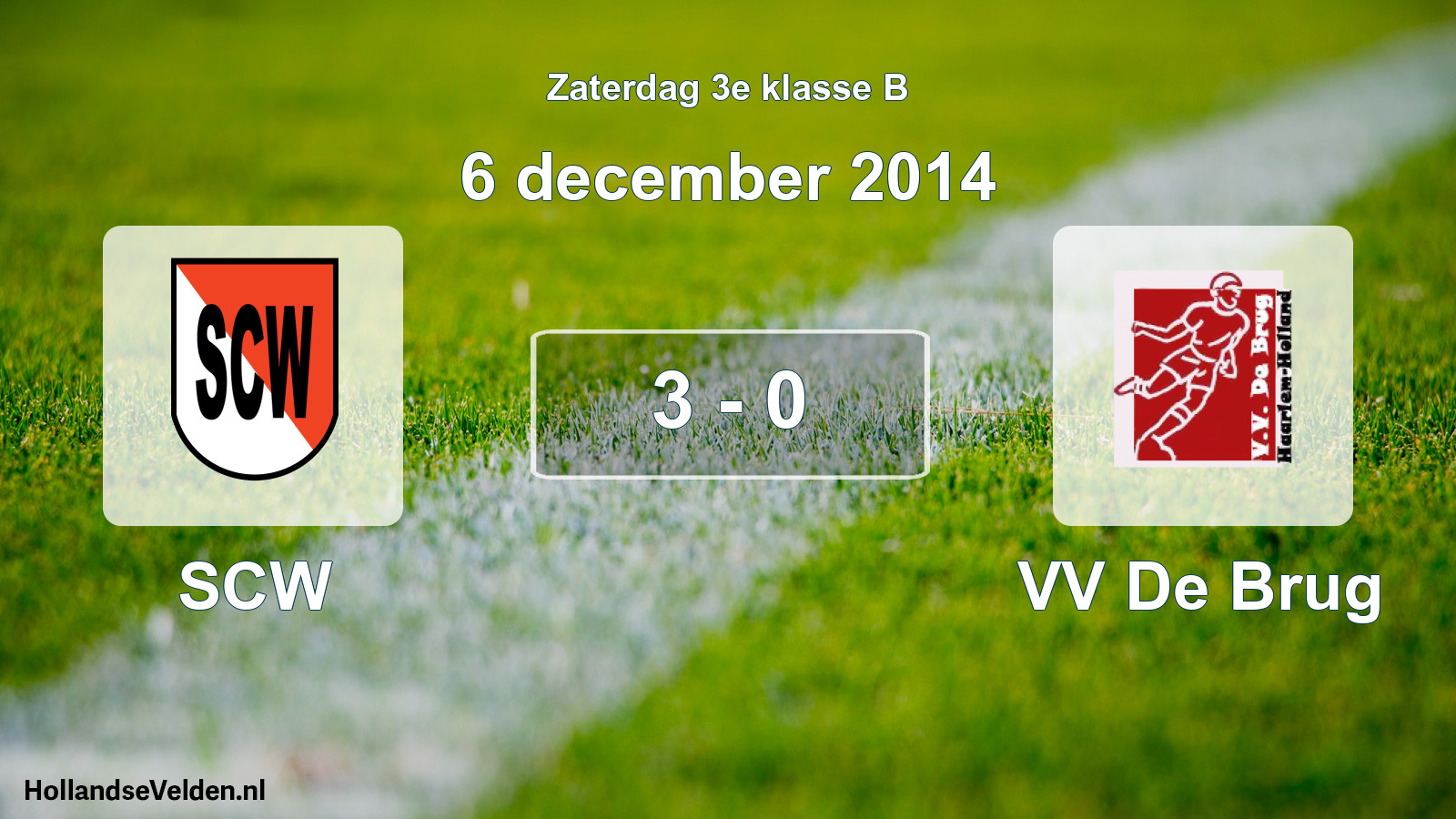 Total number of matches played: SCW - VV De Brug 3 - 0 (6 December 2014)