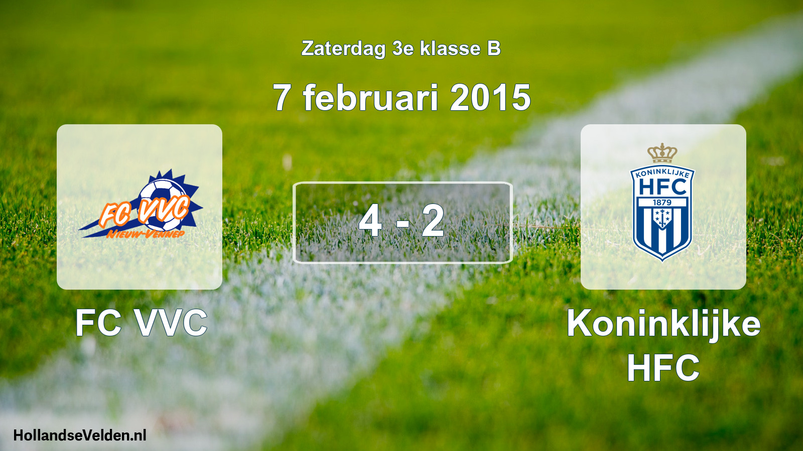 Total number of matches played: FC VVC - Koninklijke HFC 4 - 2 (7 February 2015)