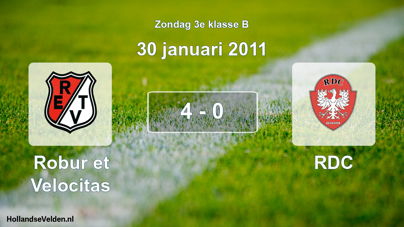 Total number of matches played: Robur et Velocitas - RDC 4 - 0 (30 January 2011)