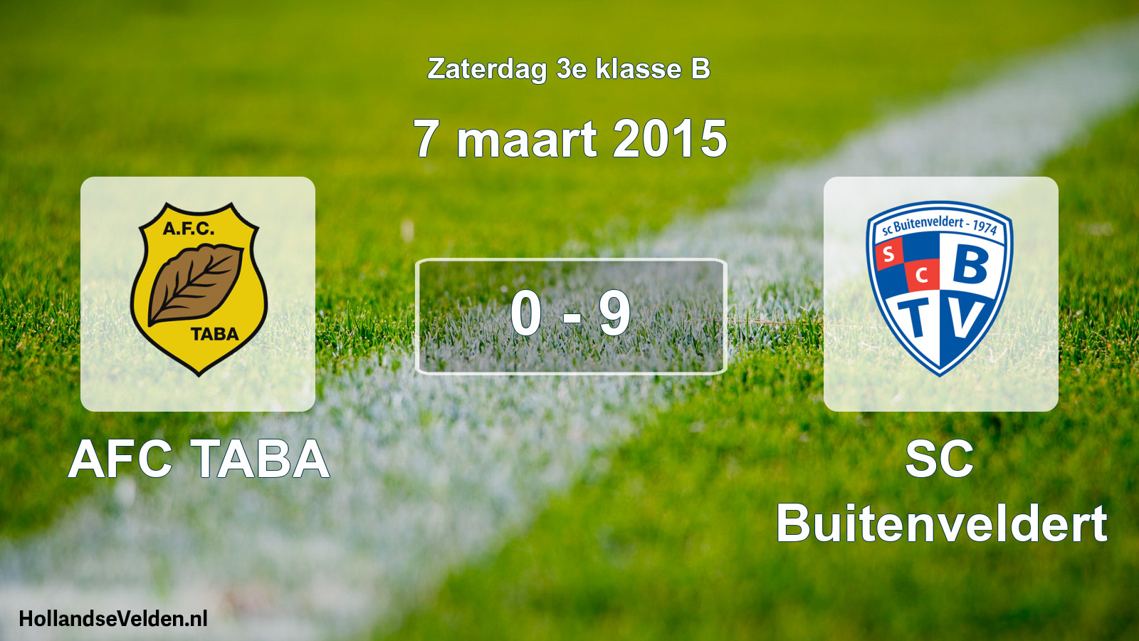 Total number of matches played: AFC TABA - SC Buitenveldert 0 - 9 (7 March 2015)