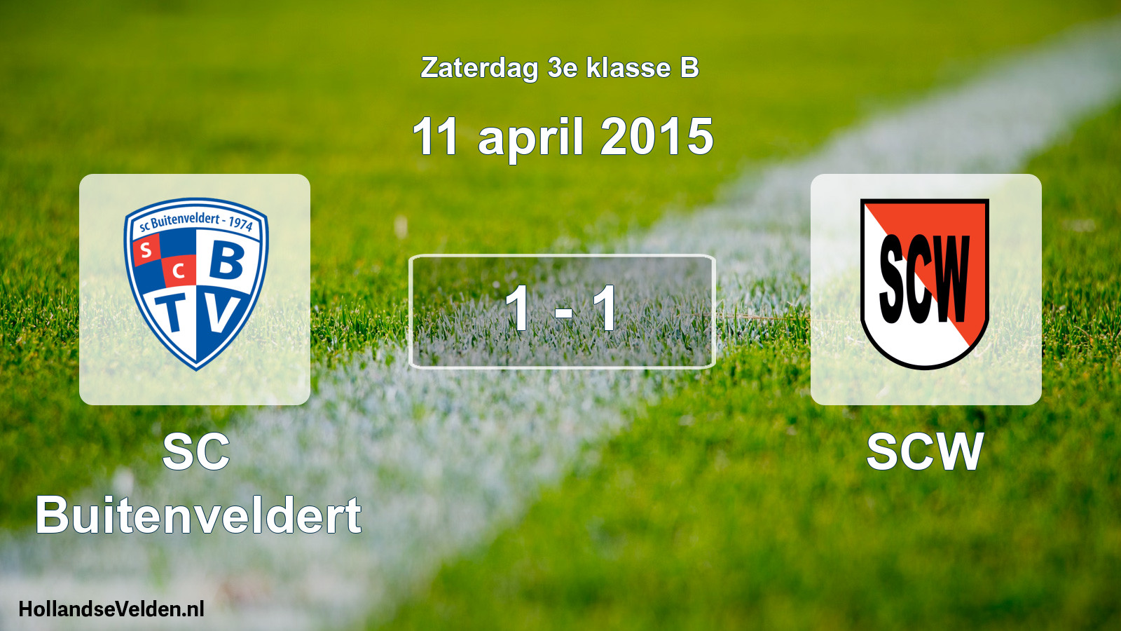 Total number of matches played: SC Buitenveldert - SCW 1 - 1 (11 April 2015)