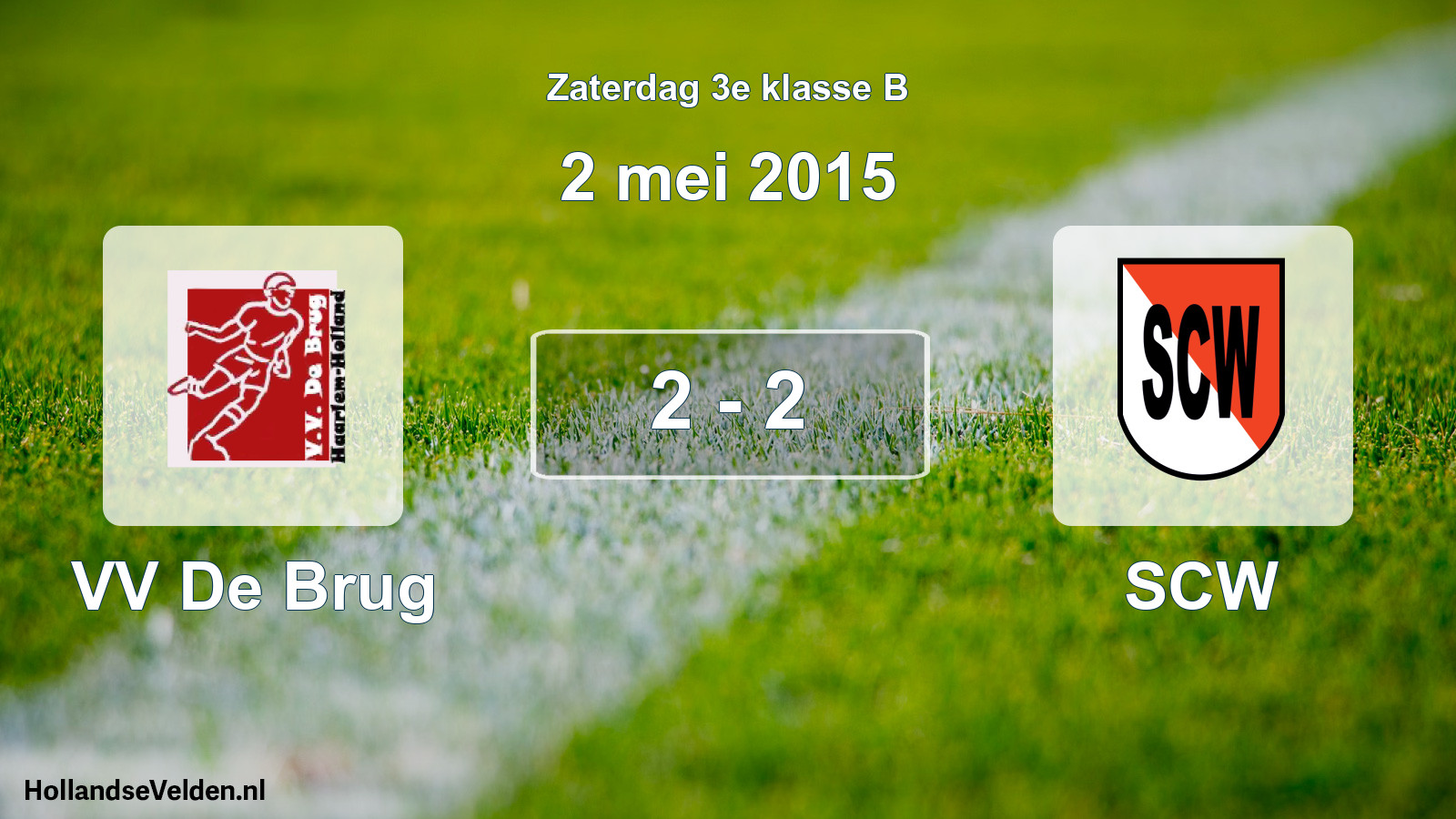 Total number of matches played: VV De Brug - SCW 2 - 2 (2 May 2015)