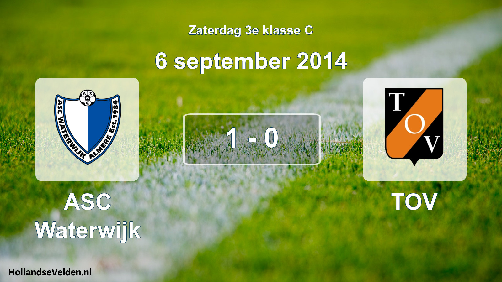 Total number of matches played: ASC Waterwijk - TOV 1 - 0 (6 September 2014)