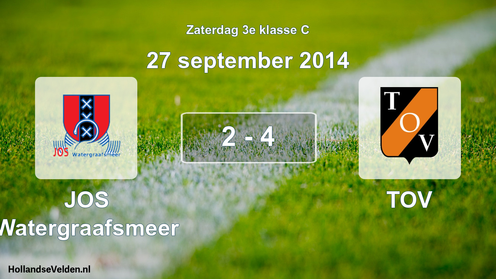 Total number of matches played: JOS Watergraafsmeer - TOV 2 - 4 (27 September 2014)