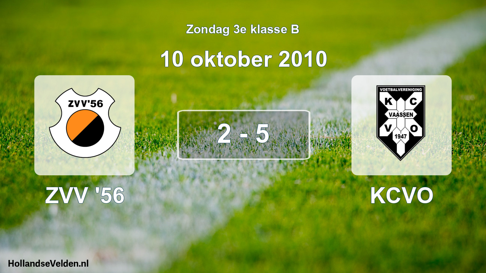 Total number of matches played: ZVV '56 - KCVO 2 - 5 (10 October 2010)