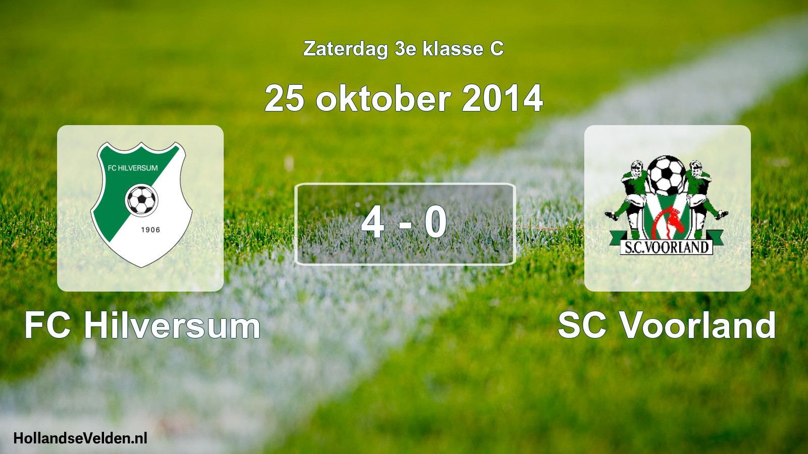 Total number of matches played: FC Hilversum - SC Voorland 4 - 0 (25 October 2014)