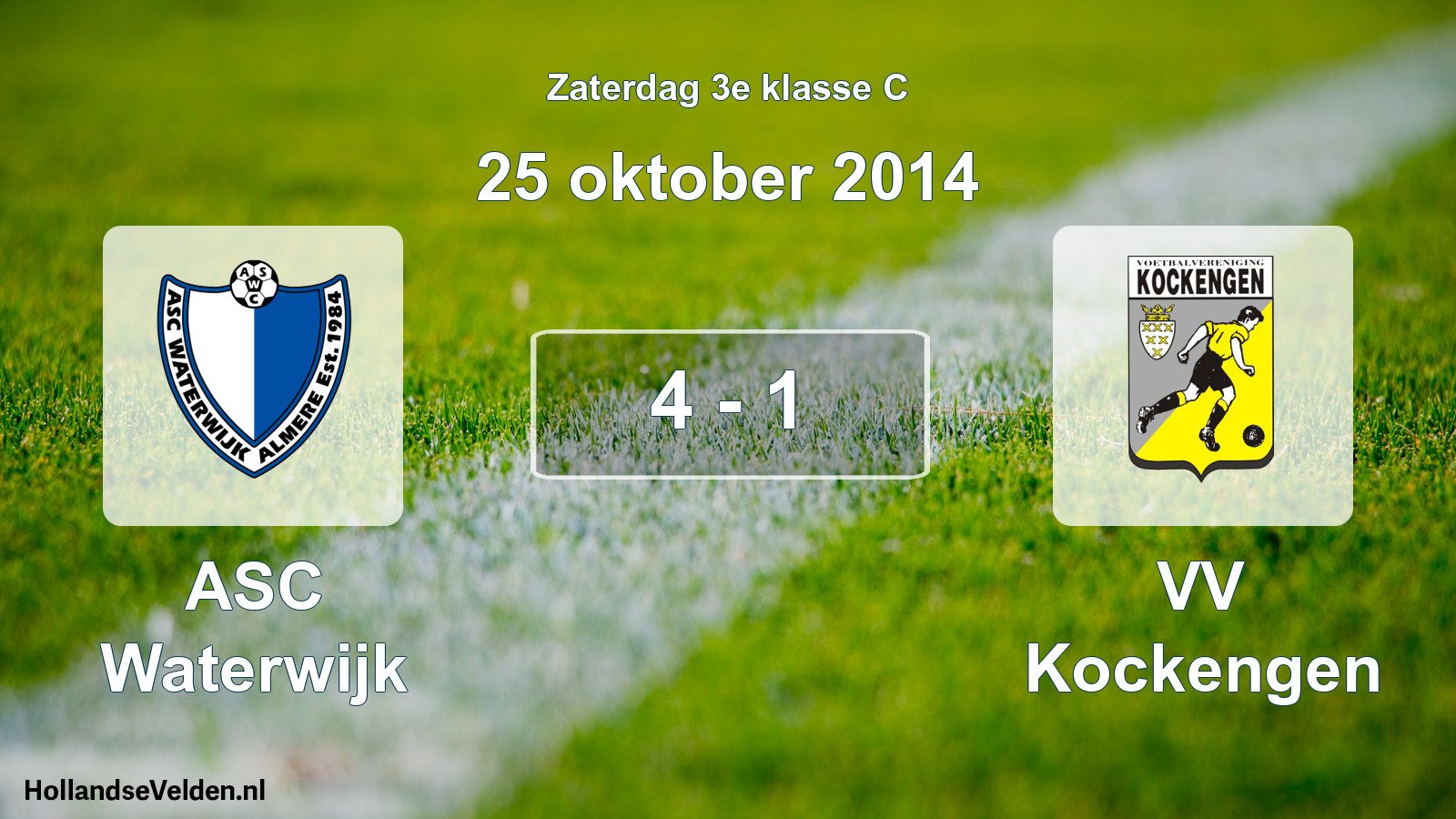 Total number of matches played: ASC Waterwijk - VV Kockengen 4 - 1 (25 October 2014)