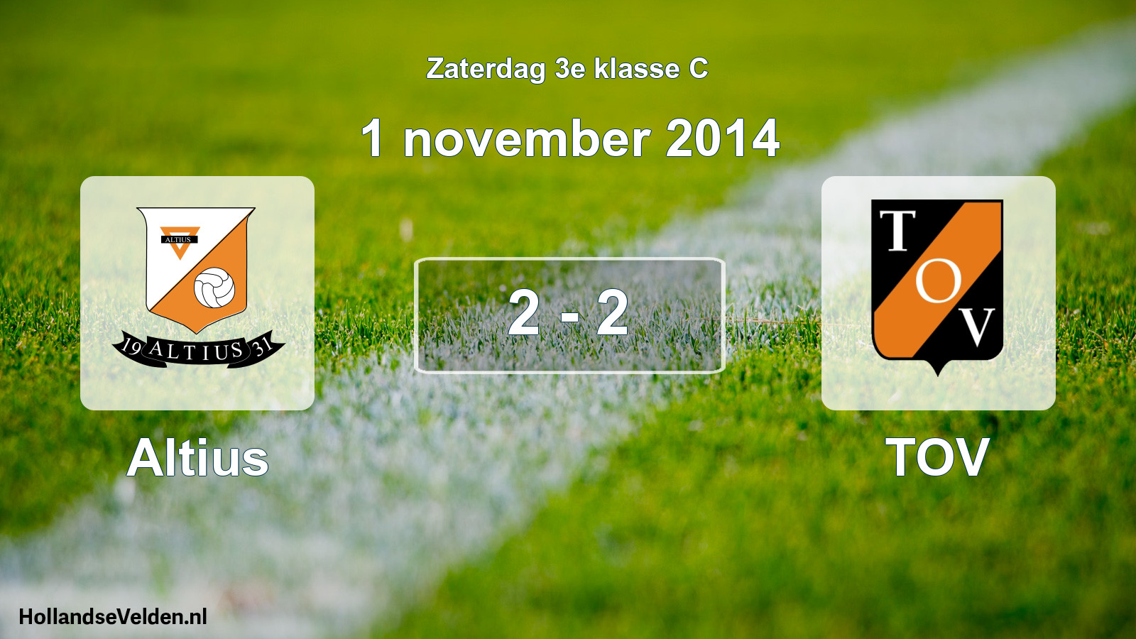 Total number of matches played: Altius - TOV 2 - 2 (1 November 2014)