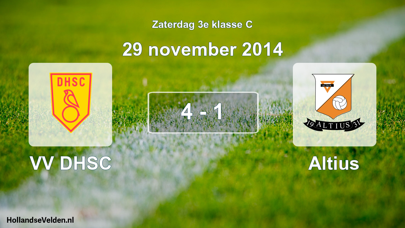 Total number of matches played: VV DHSC - Altius 4 - 1 (29 November 2014)