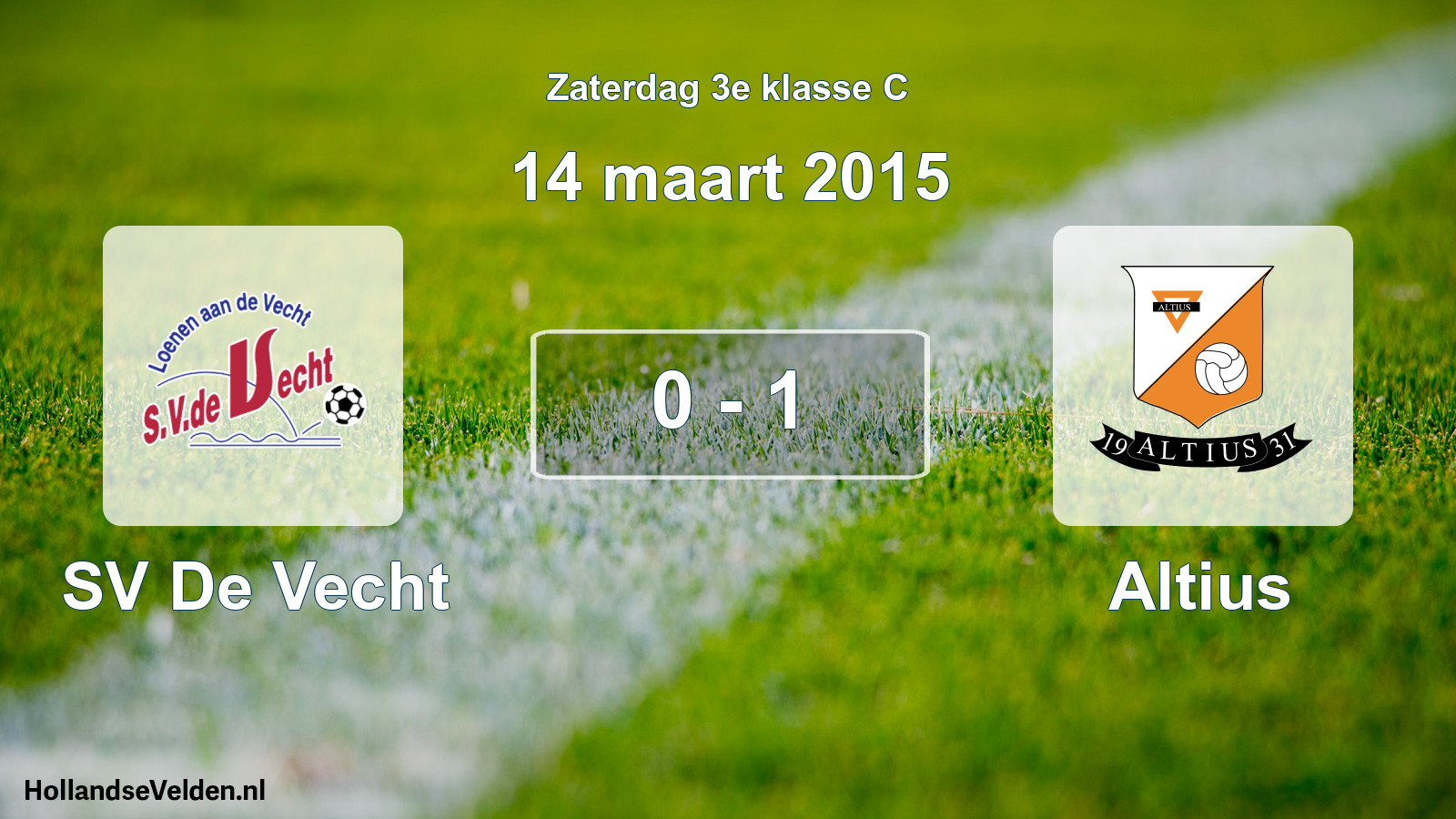 Total number of matches played: SV De Vecht - Altius 0 - 1 (14 March 2015)