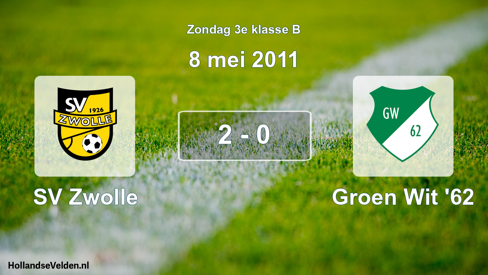 Total number of matches played: SV Zwolle - Groen Wit '62 2 - 0 (8 May 2011)