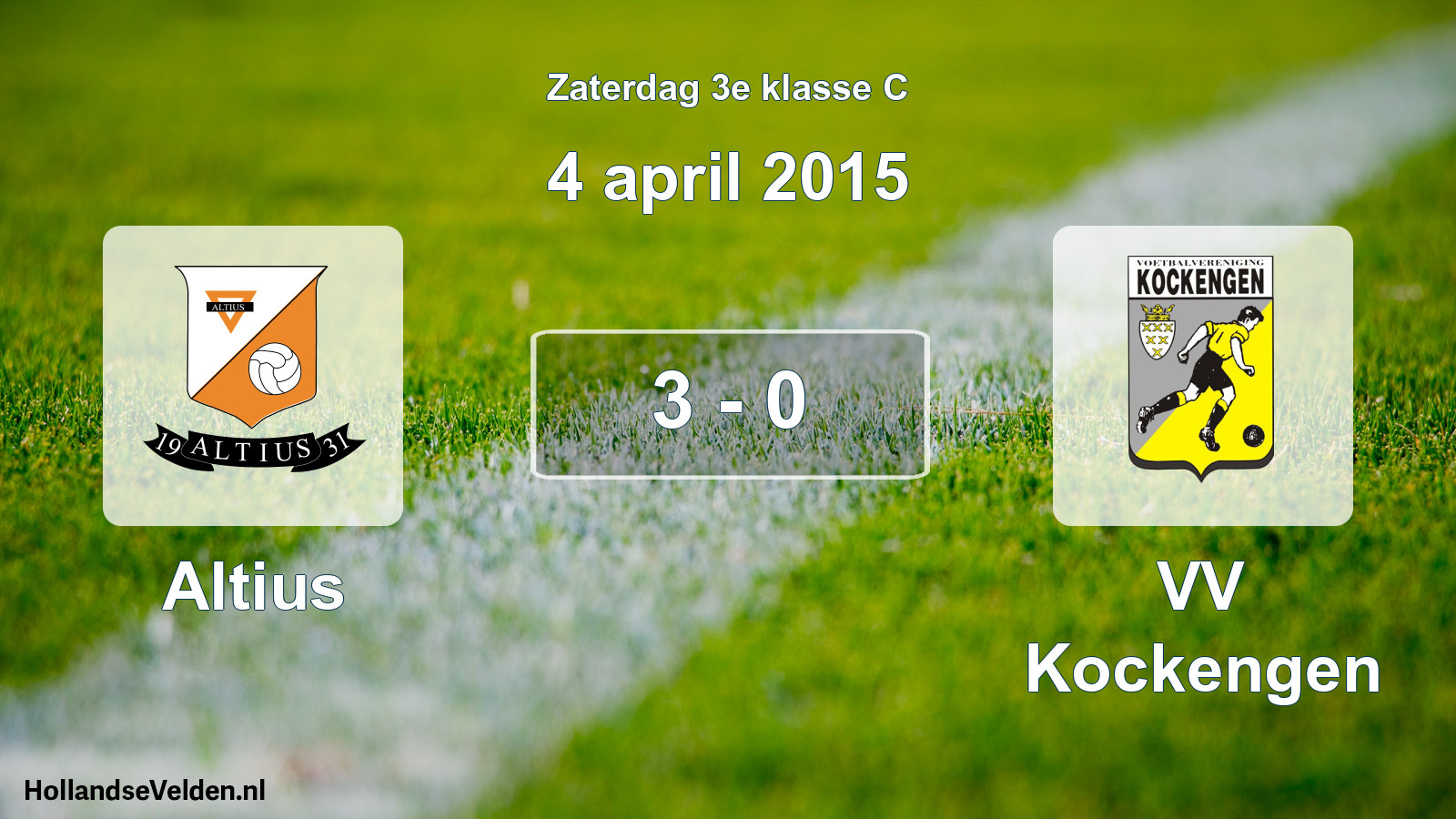 Total number of matches played: Altius - VV Kockengen 3 - 0 (4 April 2015)