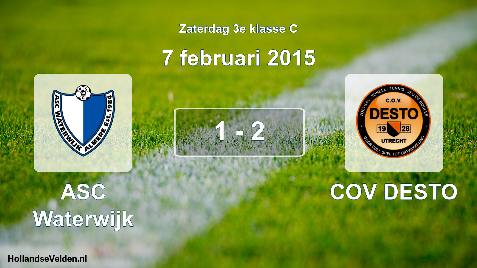 Total number of matches played: ASC Waterwijk - COV DESTO 1 - 2 (7 February 2015)