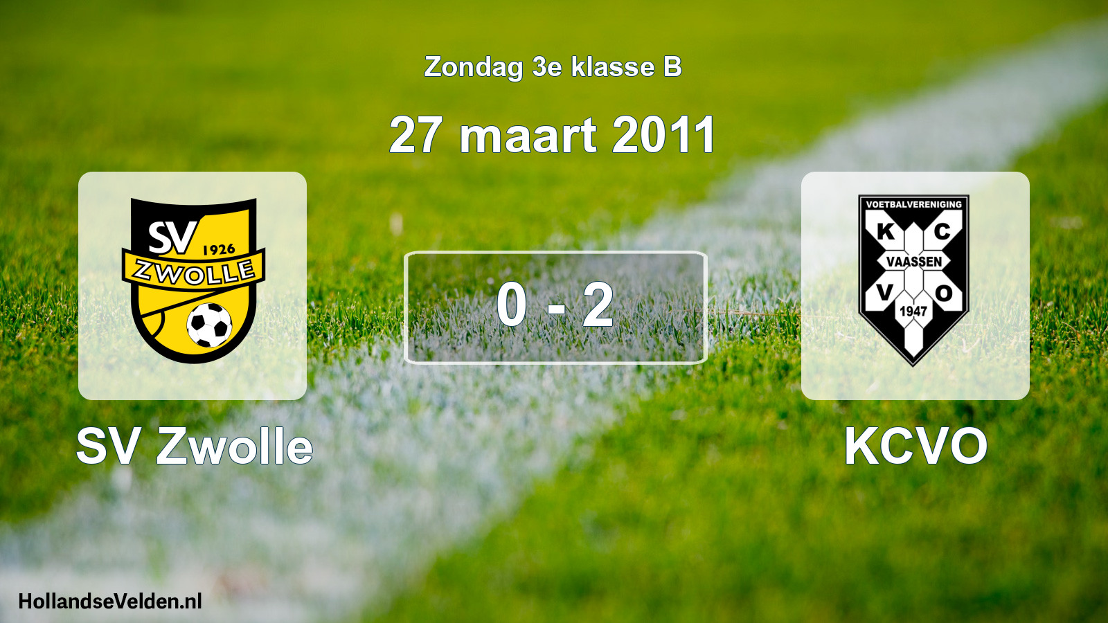 Total number of matches played: SV Zwolle - KCVO 0 - 2 (27 March 2011)