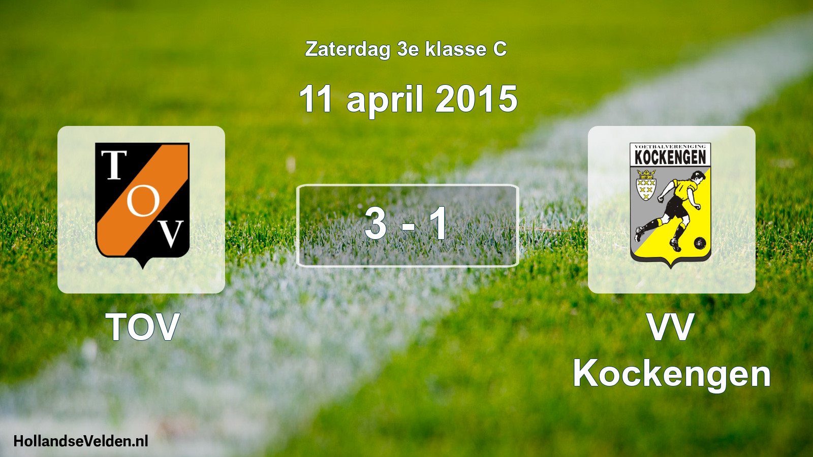 Total number of matches played: TOV - VV Kockengen 3 - 1 (11 April 2015)