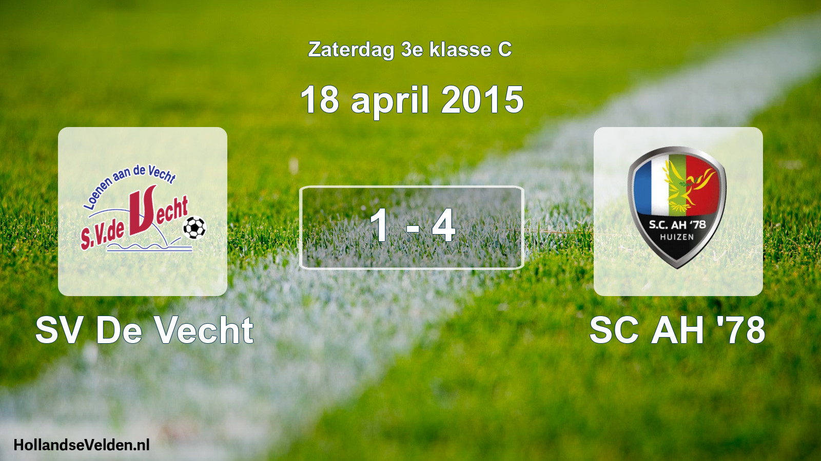 Total number of matches played: SV De Vecht - SC AH '78 1 - 4 (18 April 2015)