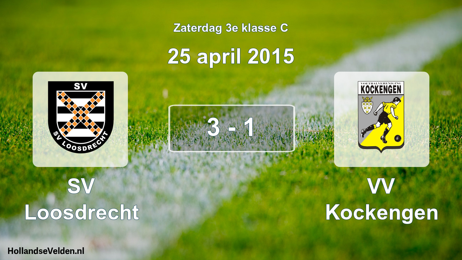 Total number of matches played: SV Loosdrecht - VV Kockengen 3 - 1 (25 April 2015)