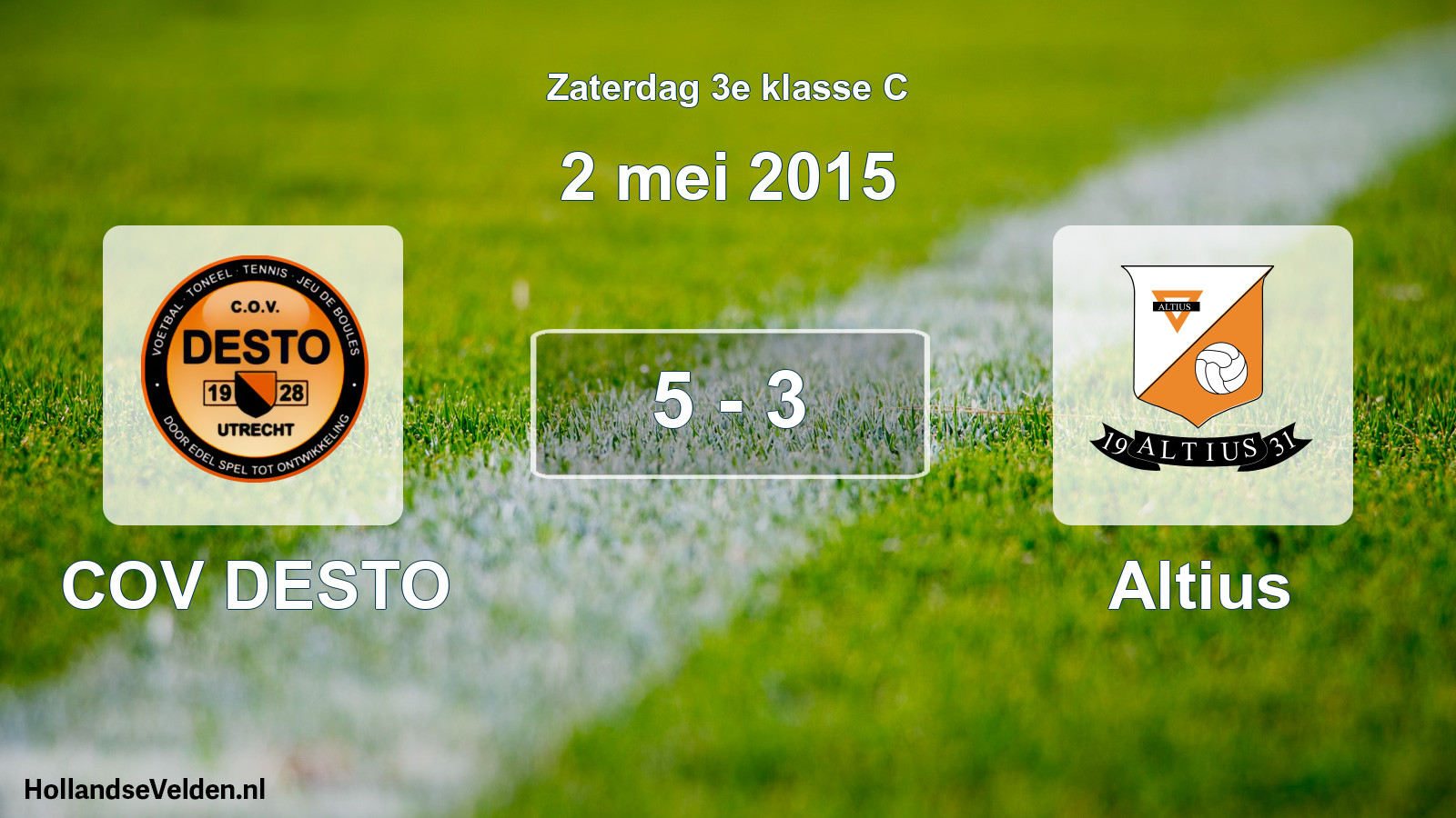 Total number of matches played: COV DESTO - Altius 5 - 3 (2 May 2015)