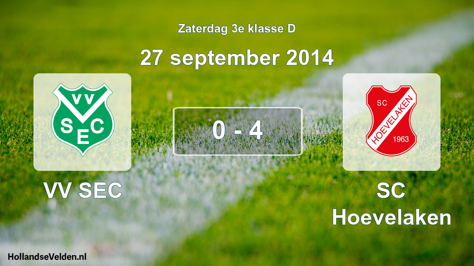 Total number of matches played: VV SEC - SC Hoevelaken 0 - 4 (27 September 2014)