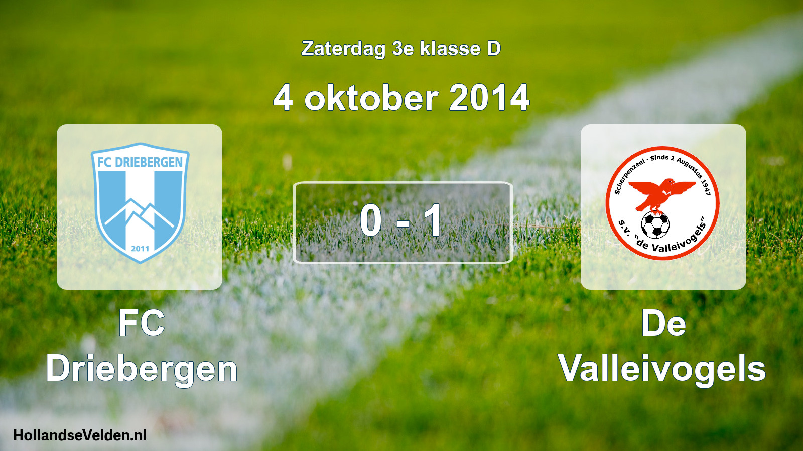 Total number of matches played: FC Driebergen - De Valleivogels 0 - 1 (4 October 2014)