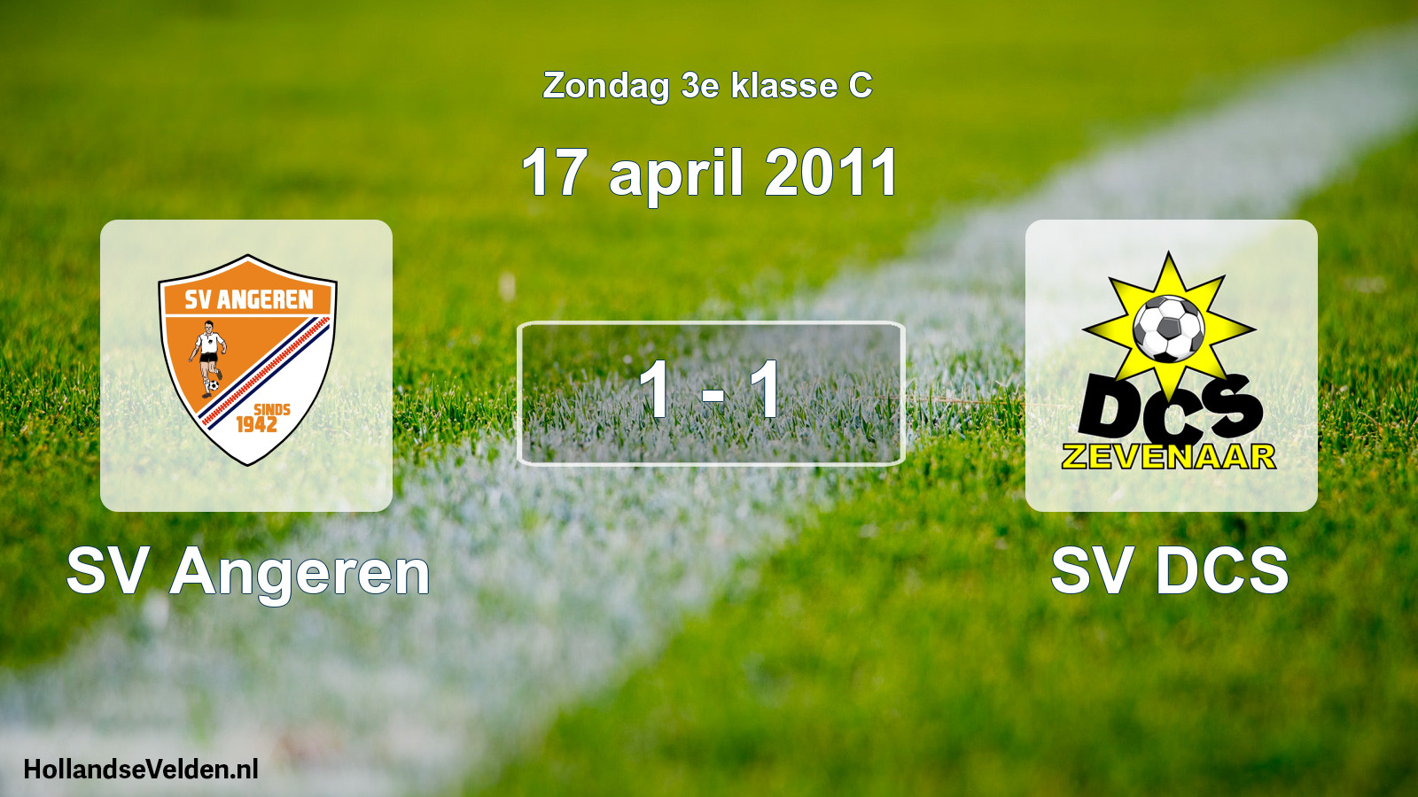 Total number of matches played: SV Angeren - SV DCS 1 - 1 (17 April 2011)