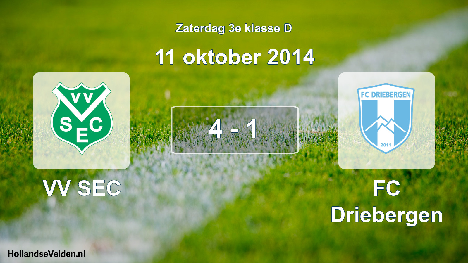 Total number of matches played: VV SEC - FC Driebergen 4 - 1 (11 October 2014)