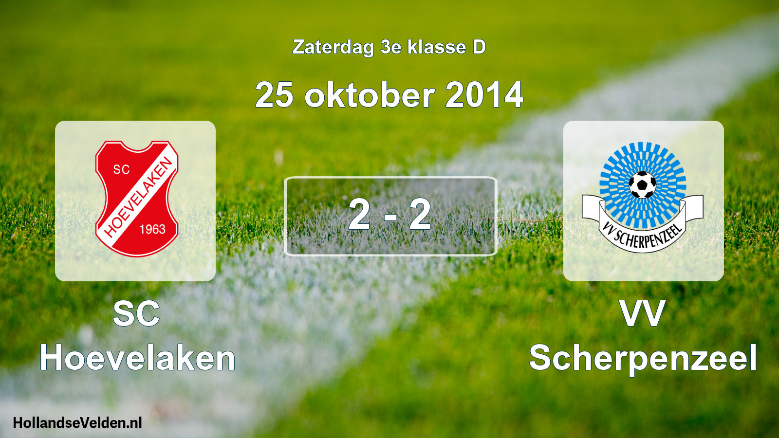 Total number of matches played: SC Hoevelaken - VV Scherpenzeel 2 - 2 (25 October 2014)