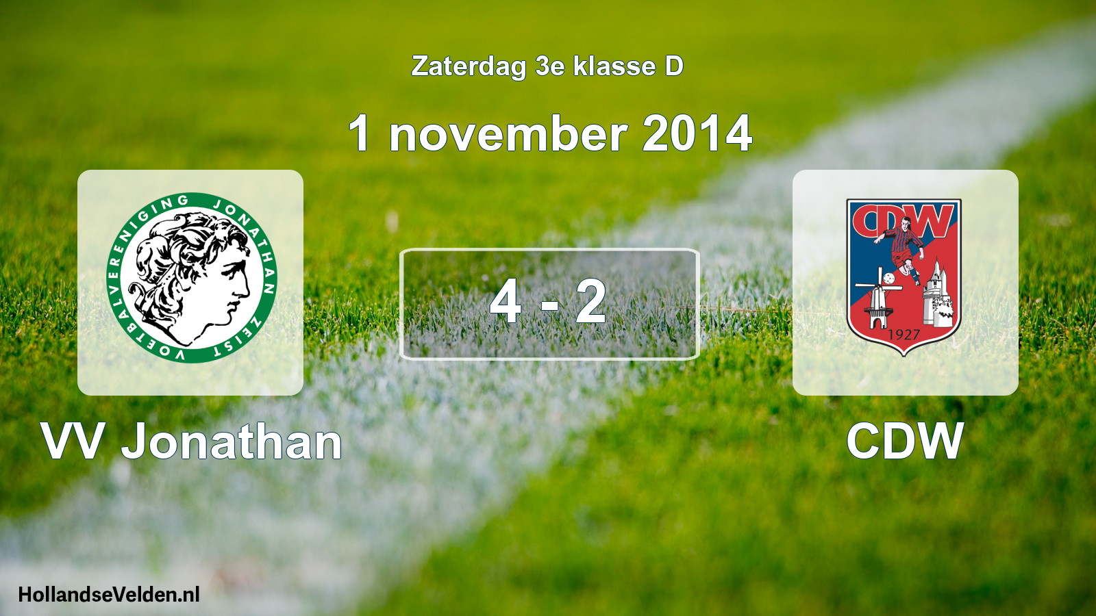 Total number of matches played: VV Jonathan - CDW 4 - 2 (1 November 2014)