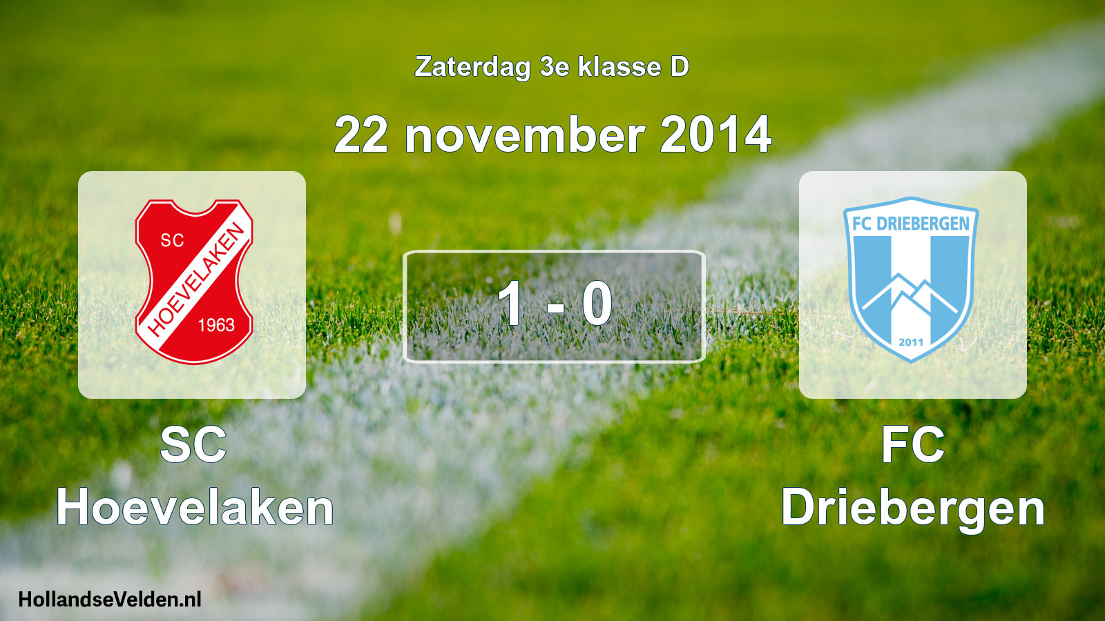 Total number of matches played: SC Hoevelaken - FC Driebergen 1 - 0 (22 November 2014)