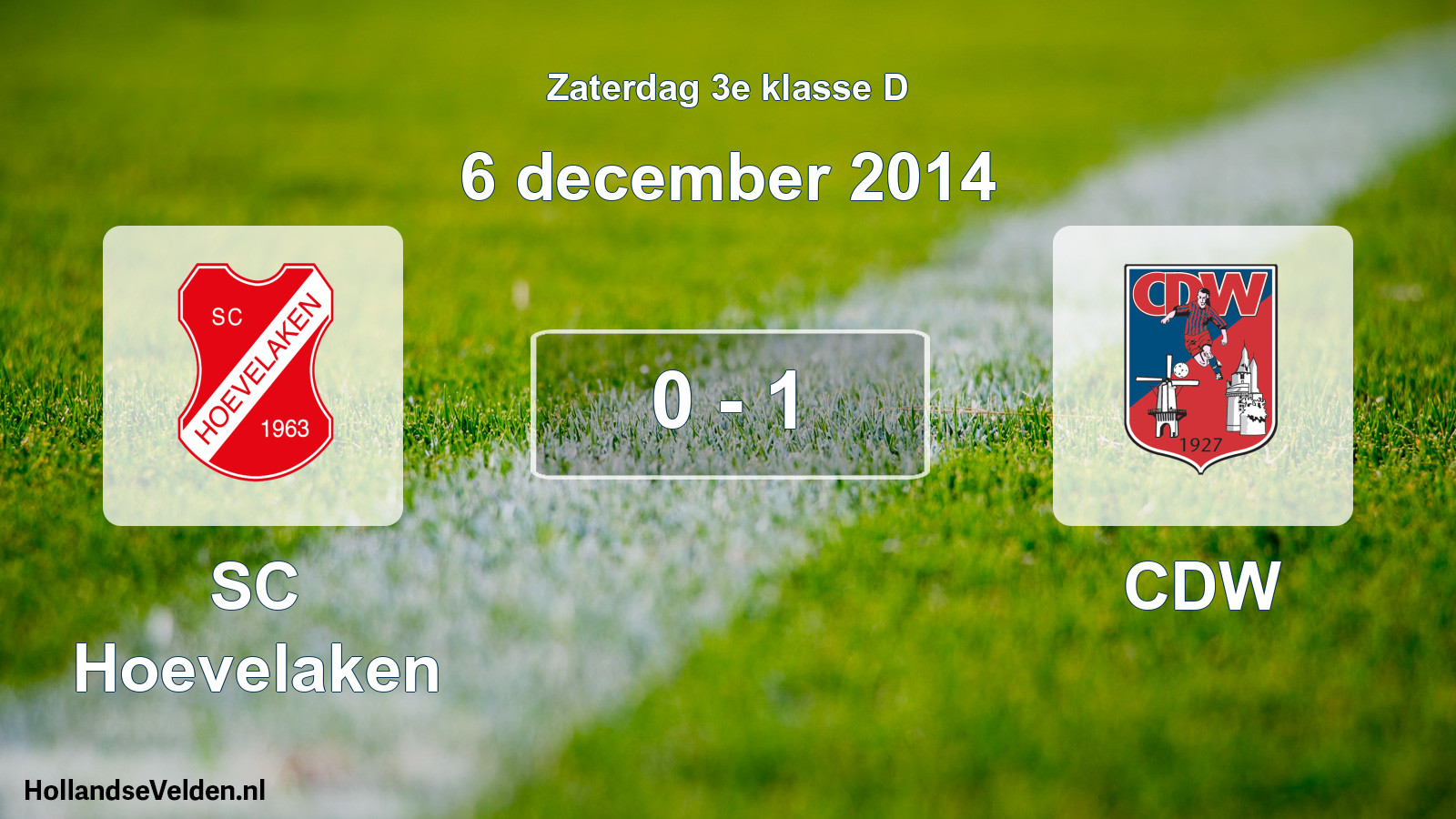 Total number of matches played: SC Hoevelaken - CDW 0 - 1 (6 December 2014)
