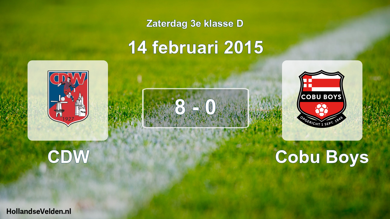 Total number of matches played: CDW - Cobu Boys 8 - 0 (14 February 2015)