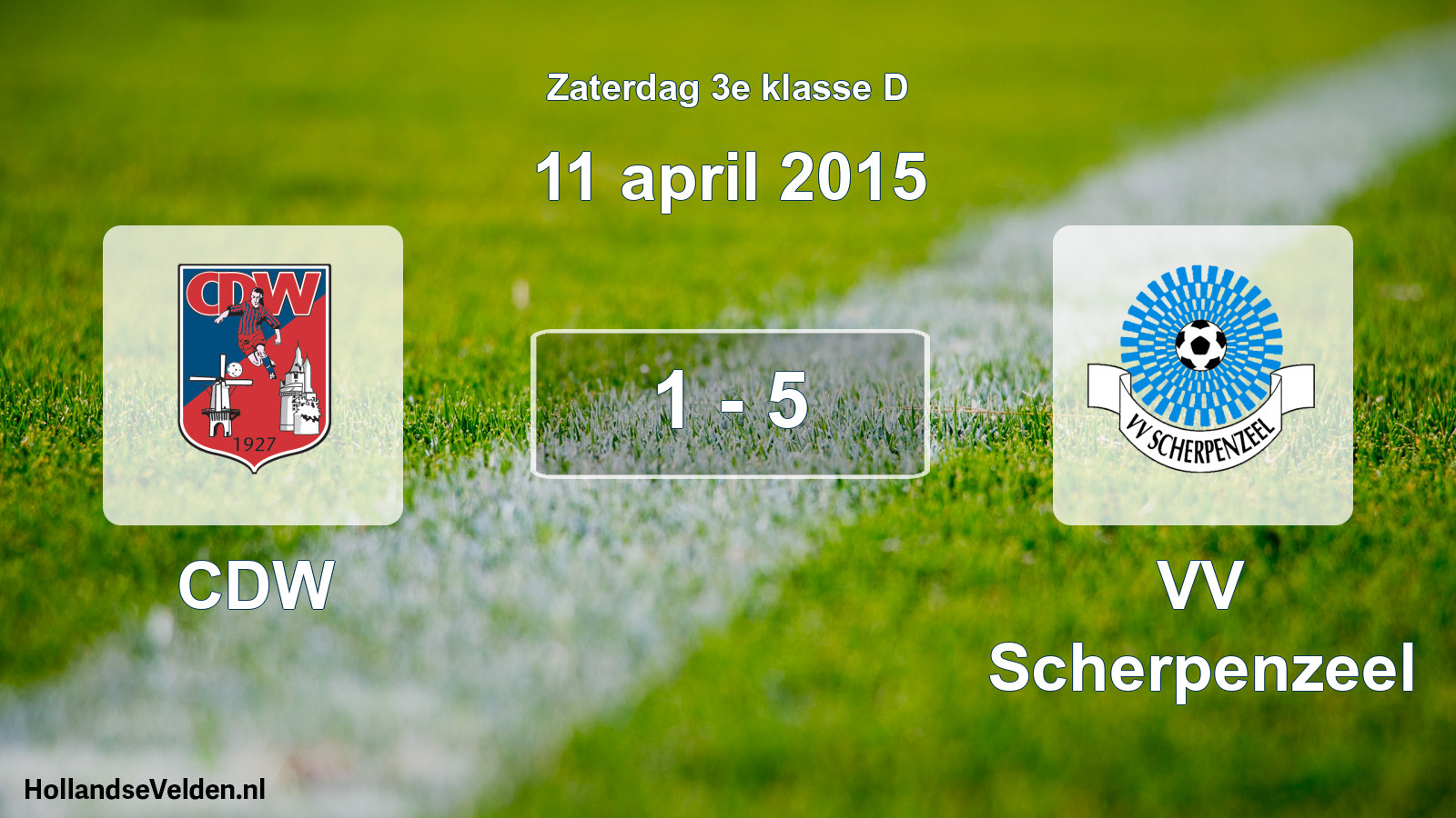Total number of matches played: CDW - VV Scherpenzeel 1 - 5 (11 April 2015)
