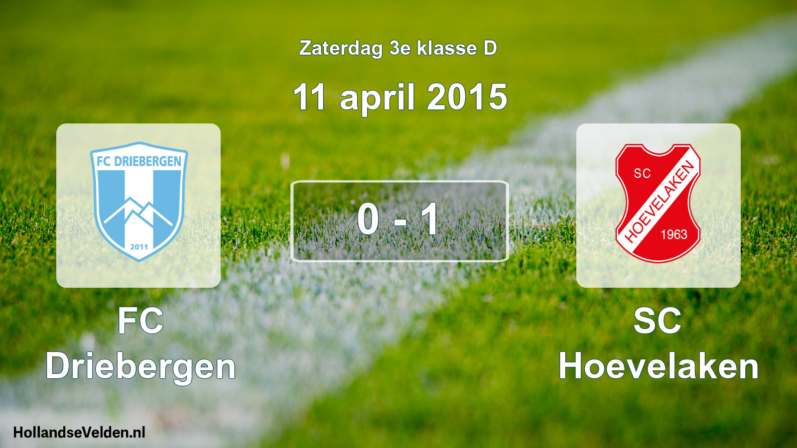 Total number of matches played: FC Driebergen - SC Hoevelaken 0 - 1 (11 April 2015)