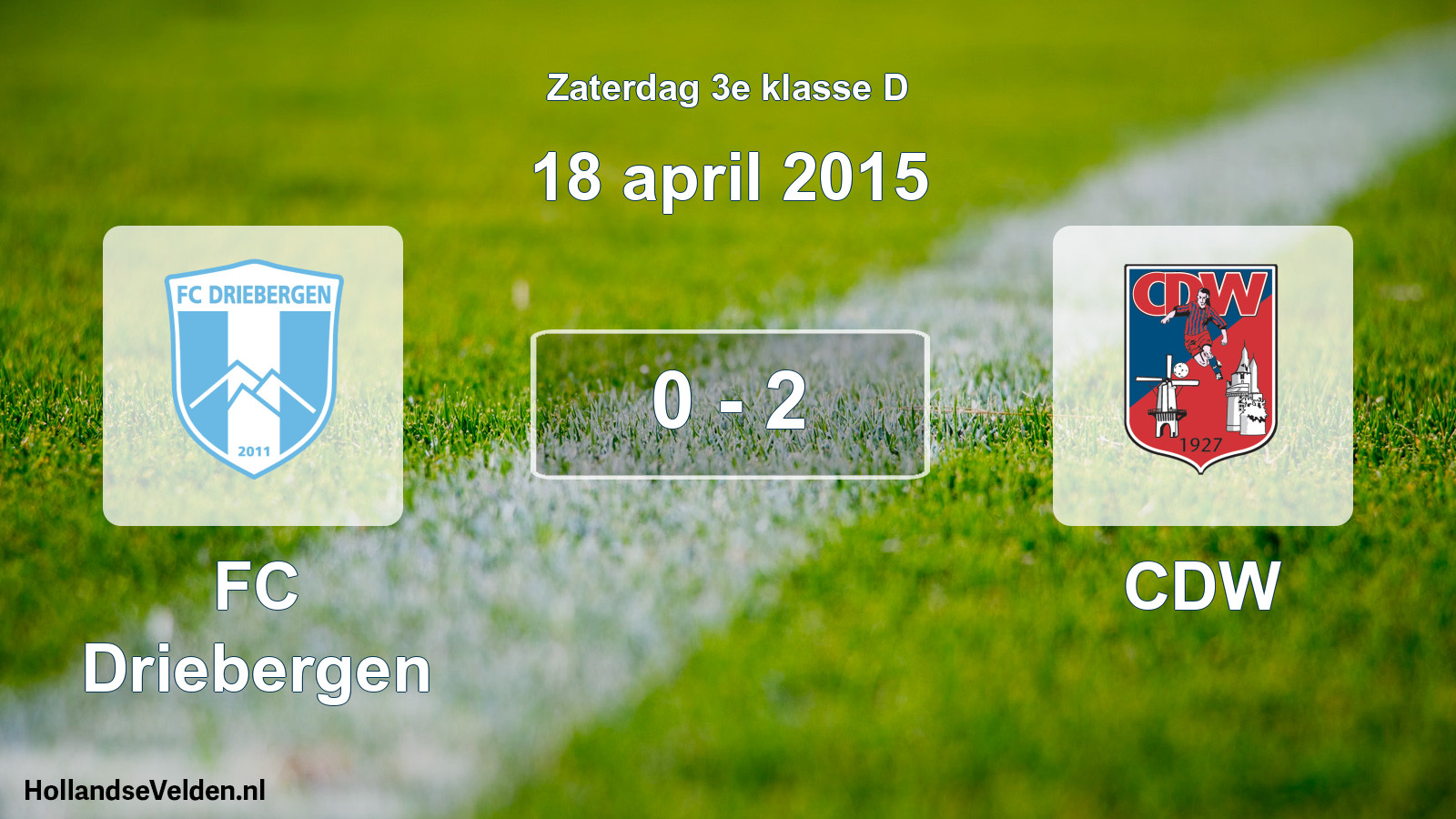 Total number of matches played: FC Driebergen - CDW 0 - 2 (18 April 2015)