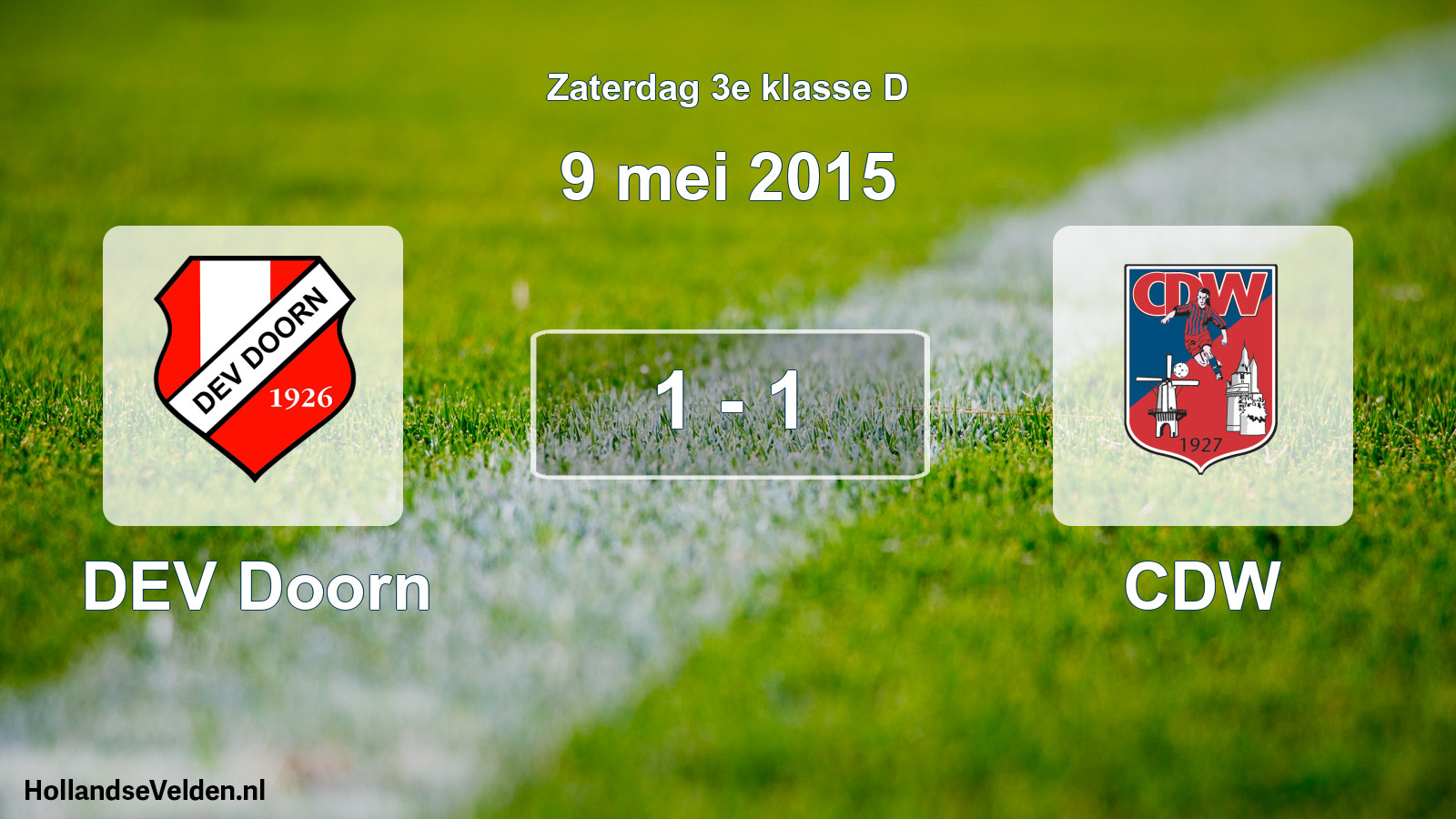 Total number of matches played: DEV Doorn - CDW 1 - 1 (9 May 2015)
