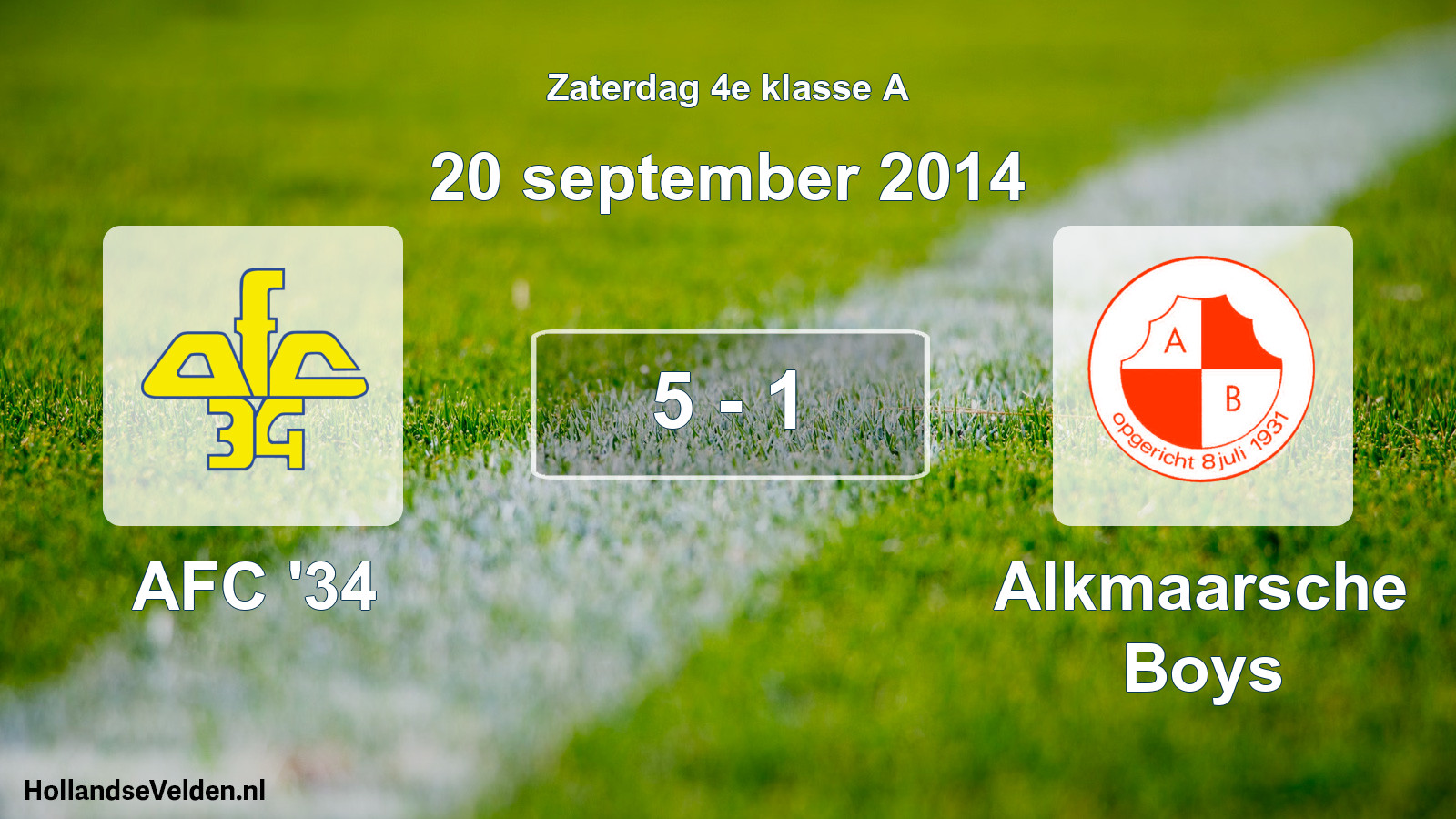 Total number of matches played: AFC '34 - Alkmaarsche Boys 5 - 1 (20 September 2014)