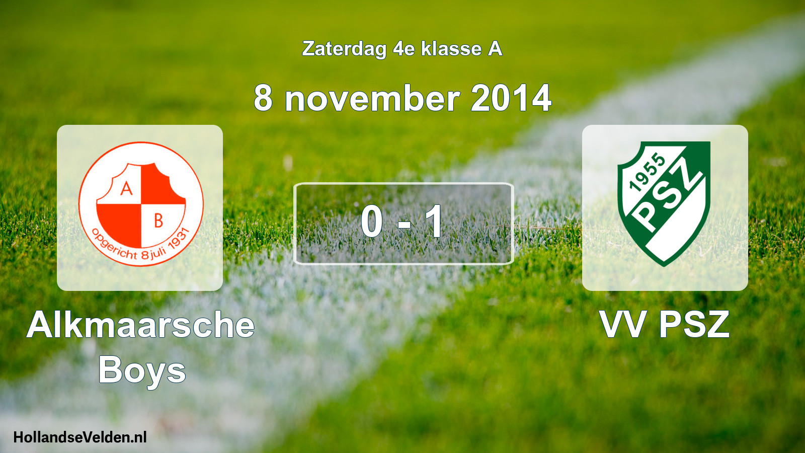 Total number of matches played: Alkmaarsche Boys - VV PSZ 0 - 1 (8 November 2014)